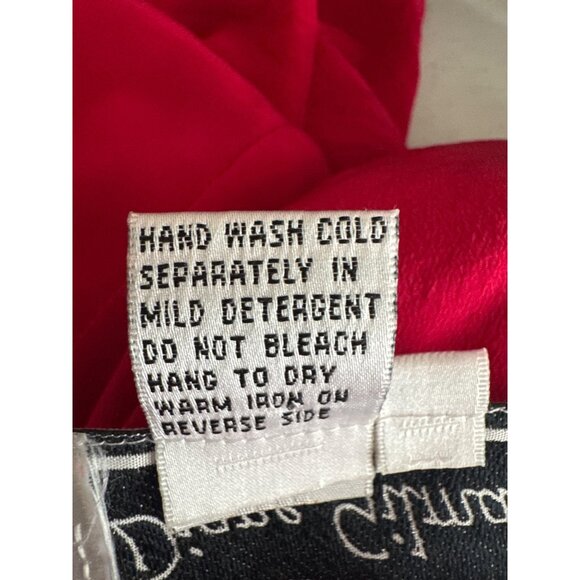 Diane Gilman Womens top tunic size 3X Red washable Silk Long Sleeve Blouse - Picture 5 of 5